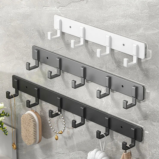 Heavy-Duty Adhesive Wall-Mounted Towel and Clothes Hook - No-Drill Stainless Steel Multi-Hook for Bathroom and Kitchen