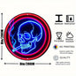 Stand out  Aluminum Neon Skull Sign. Round, Cigarette Wreath.Ideal Wall Art for Kitchen, Office, Garden. Great for Festive Decor