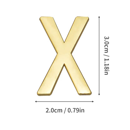 1Pcs Metal Self Adhesive House Number English Alphabet Letters for Apartment Room Door Plate Table Mailbox Number Stickers 3*2cm