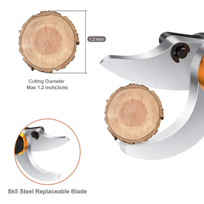 30mm (1.18 in) Replacement Blade for Electric Pruning Shears — SK5 Steel Sharp Cutting Blade for Branches, Bonsai & Fruit Trees