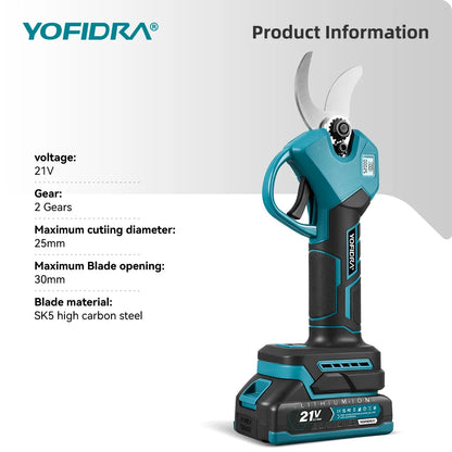 YOFIDRA 18V Cordless Brushless Pruning Shears