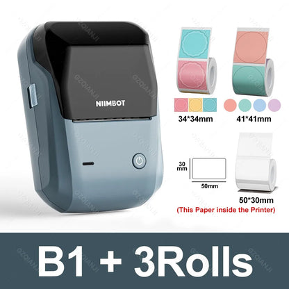 Mini Thermal Label Printer Portable Bluetooth Self-Adhesive Label Maker 2-Inch (58mm) for Round Stickers & Label Rolls