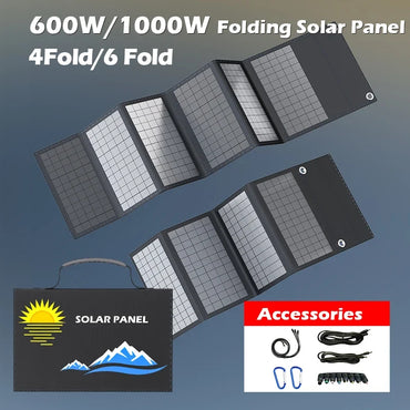 Portable Solar Panel Folding Bag 1000W, Fast Charging With USB+DC, Suitable For Outdoor Hiking, Camping, and Mobile Phones