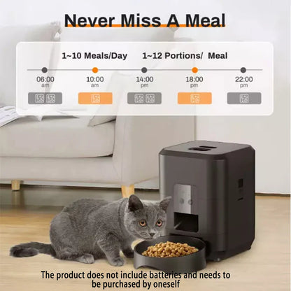 2L (2000g) Automatic Pet Feeder — Smart Programmable Food Dispenser for Cats & Dogs with Portion Control & Voice Recording