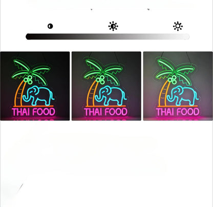 THAI FOOR Neon Sign LED Thailand Neon Light Sign for Shop Signage Shop Indoor Restaurant Bar Sign Shop Decoration USB Powered