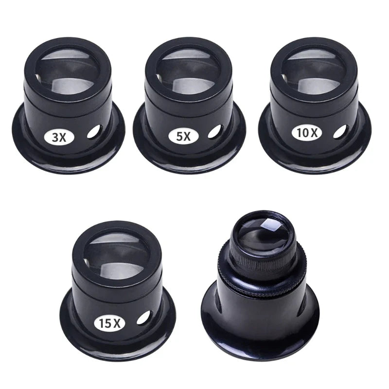 Watchmaker Loupe Magnifier — 3X 5X 10X 15X 20X Jeweler Magnifying Glass for Watches, Jewelry, Coins & Stamps