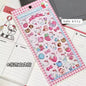 3D Sanrio Hellokitty Kuromi Cinnamoroll Stickers Cute Anime Transparent Jelly Crystal Decorative Sticker Phone Case DIY Kids Toy