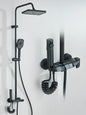 4-Way Piano Shower System with 16 in (400 mm+) Rain Shower & Bidet Faucet Hot/Cold Mixer Bathroom Kit