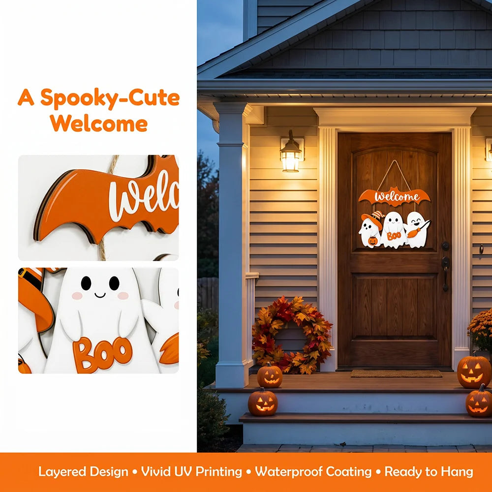 White Ghost Halloween Decoration - 5 Coded Design Options