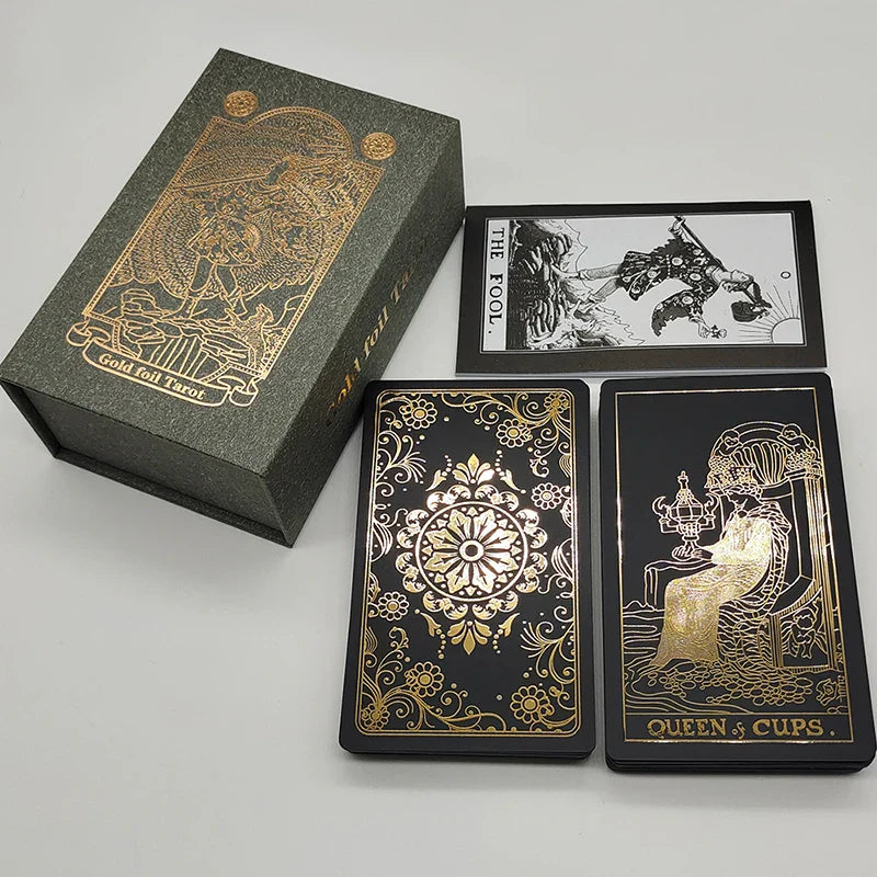 Classical Gold Foil Waterproof Tarot Cards With Megnet Box As Special Gift