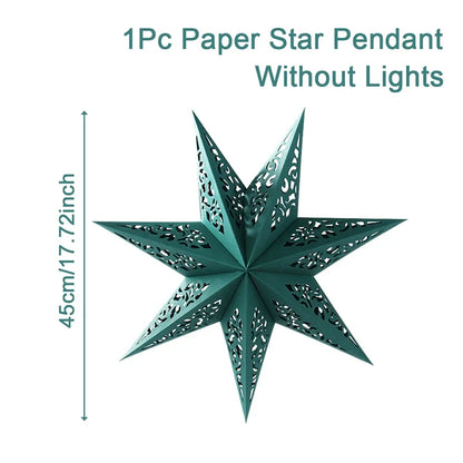 30-75cm Hollow Star Hanging Pendant Eid Mubarak Christmas Ramadan Decoration 2024 Islamic Muslim Party Decor Ramadan Kareem Gift