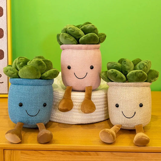 Plush Succulent Plant Ornaments for Halloween & Christmas — Rag Doll Claw Machine Prizes, Cute Faux Greenery Home Decor