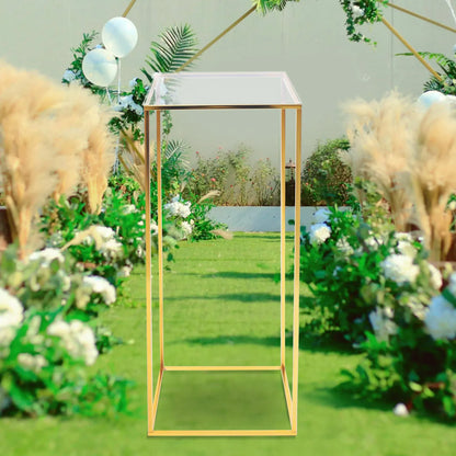 Gold Metal Flower Stand, 80 cm Wedding Centerpiece Column