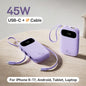 45W Power Bank – 10,000mAh & 20,000mAh Portable Charger with Built-in USB-C + Lightning Cables, USB-A Fast Charge