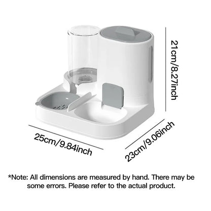 1-Pack Automatic Gravity-Fed Cat Water Dispenser & Feeder - Spill-Proof Large Capacity One-Piece Design
