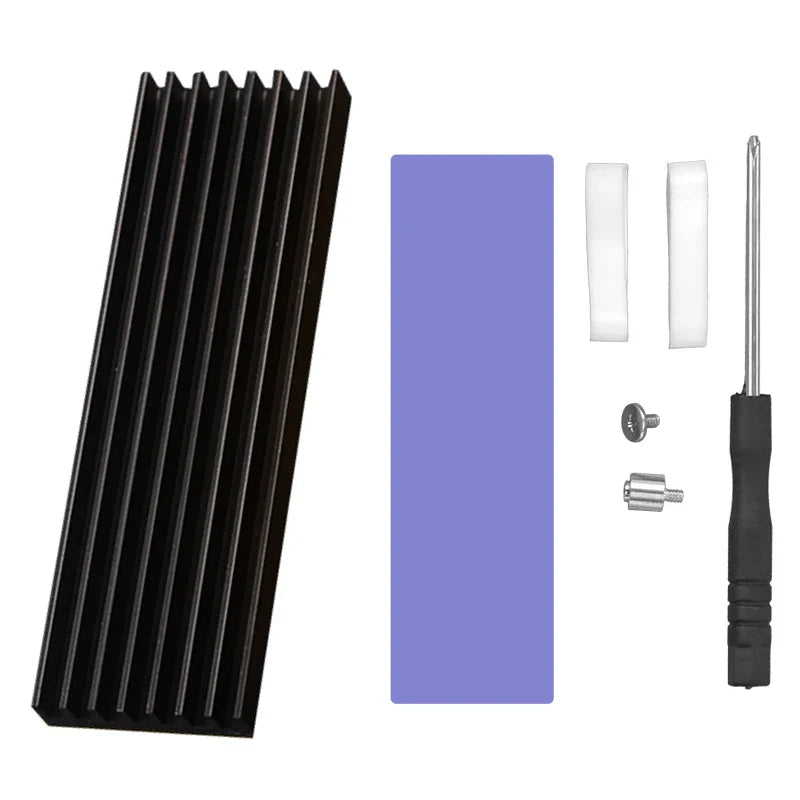 M.2 2280 NVMe SSD Heatsink Aluminum Radiator with Silicone Thermal Pad for PS5 & PC