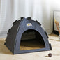 Foldable Cat & Small Dog Tent Bed — Portable Breathable Plush Pet House with Summer Cooling Mat