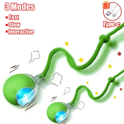 Rechargeable Interactive Cat Ball with Tail 1-3 Pack Automatic Rolling Pet Toy Imitates Mouse