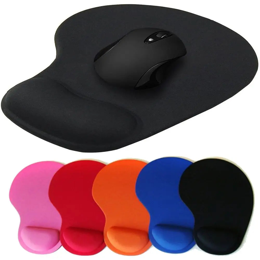 Ergonomic Wrist Rest Mouse Pad - Memory Foam + Gel Support, Non-Slip Base, Pain Relief, Office and Gaming, Dark Blue/Orange/Purple