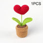 Hook Woven Finished Small Potted Plant Simulation Flower Potted Plant Flower Decoration Creative Gift Ornament
