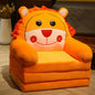 Foldable Kids Cartoon Sofa Bed — Plush Toddler & Baby Seat, Princess Nap Cushion