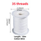 Cotton Candle Wick Roll 50m/61m (164ft/200ft) 21-45 Strand Low-Smoke Eco-Friendly DIY Degreased Wick