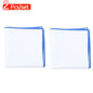 2-Pack Men's Cotton Linen Handkerchiefs White Pocket Squares 9 x 9 in (23 x 23 cm)