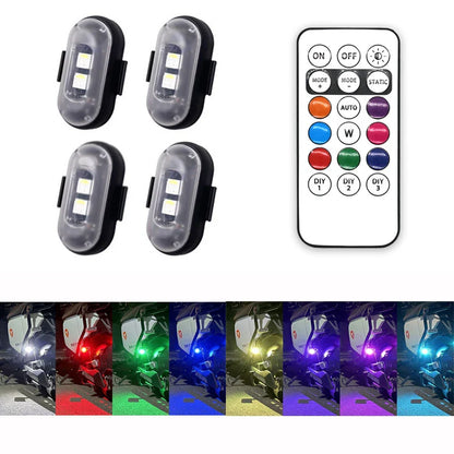 4/10-Pack Car LED Warning Lights — Rechargeable Wireless Decorative Atmosphere Lamps with Remote Control