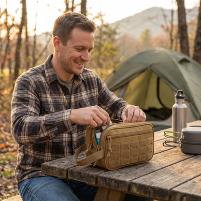 ReFire Gear Tactical Toiletry Bag - Multi-Compartment Hanging Dopp Kit with MOLLE Attachment, Unisex, 5 Colors