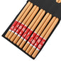 Eco-Friendly Reusable Bamboo Chopsticks Set – 5 Pairs Handmade Japanese Wooden Tableware for Sushi & Everyday Dining