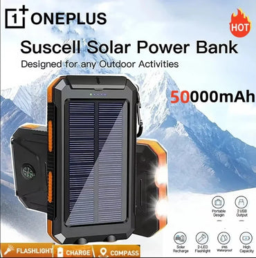 Solar Power Bank 200000mAh 120W Fast Charge Portable External Battery with Solar Panel, SOS & LED Light