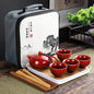 Portable Chinese Kung Fu Travel Tea Set with Carrying Bag & Gaiwan