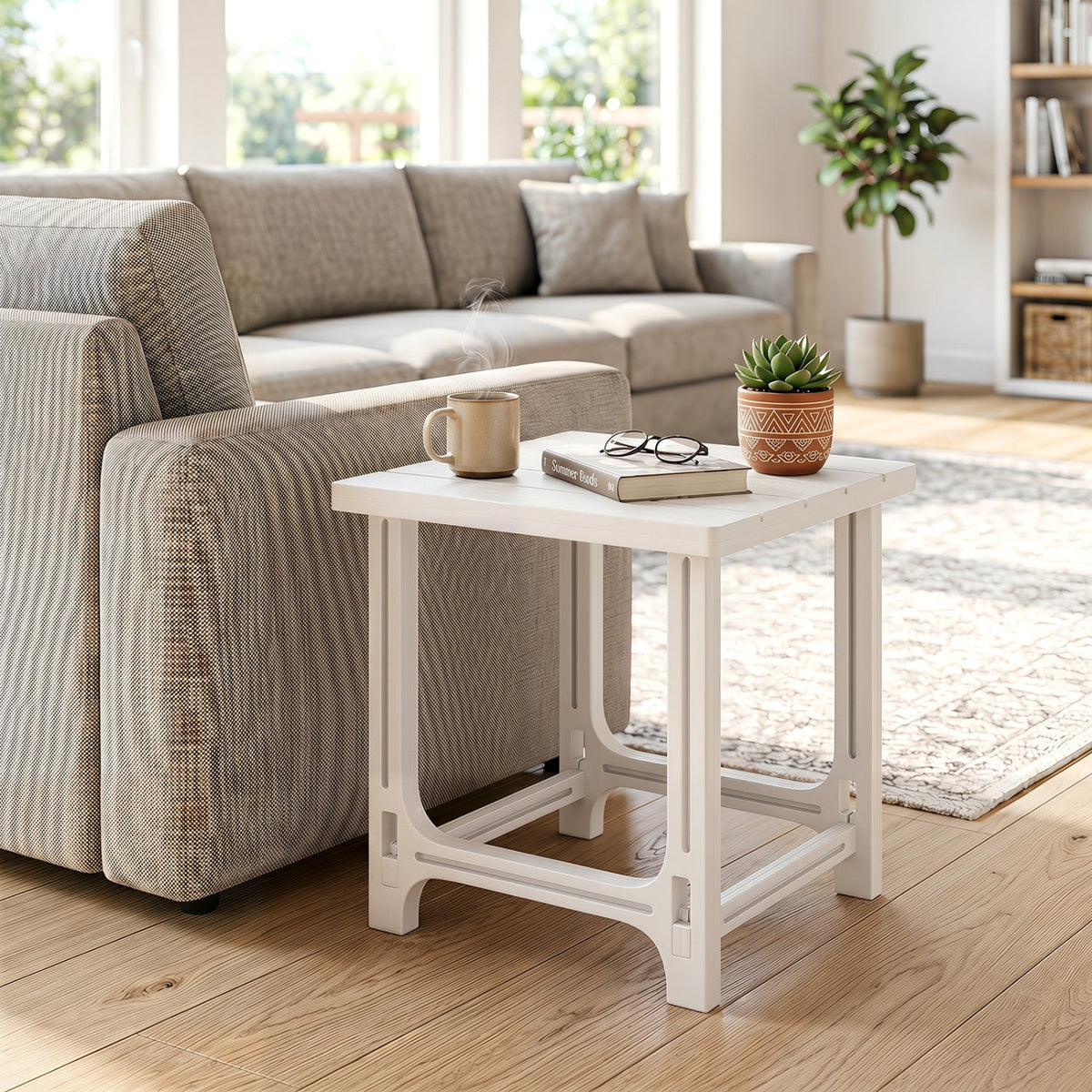 Adirondack Side Table 18" Outdoor HDPE Slatted