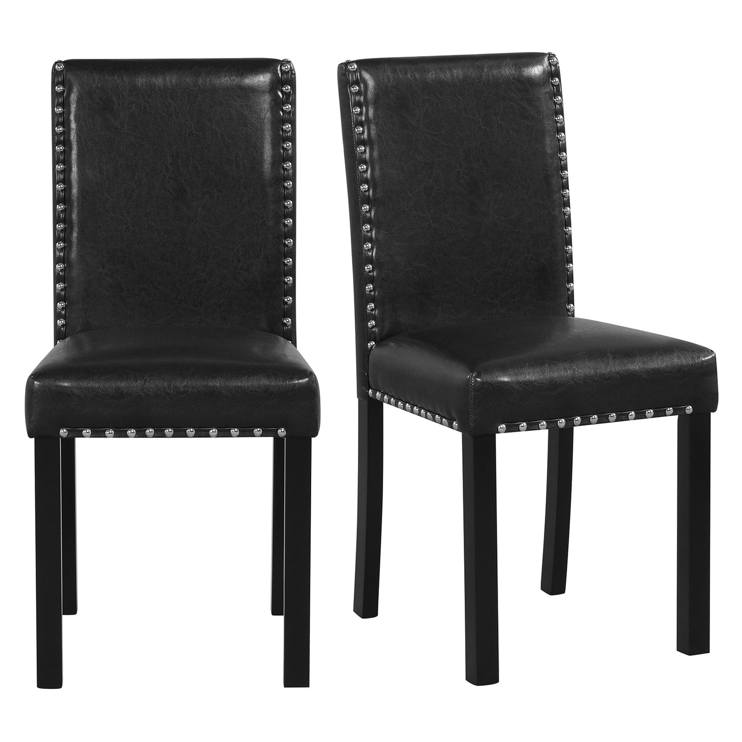 Set of 4 Dining Chairs with Solid Rubber and Wood Legs