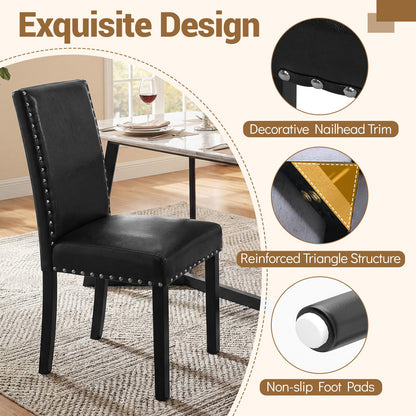 Set of 4 Dining Chairs with Solid Rubber and Wood Legs