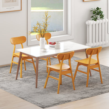Set of 2 Modern Dining Chairs with Curved Backrest and Seat