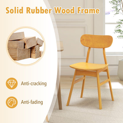 Set of 2 Modern Dining Chairs with Curved Backrest and Seat