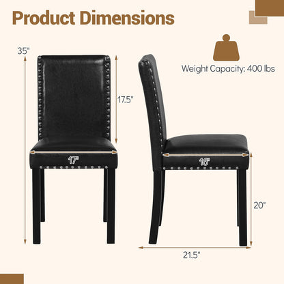 Set of 4 Dining Chairs with Solid Rubber and Wood Legs