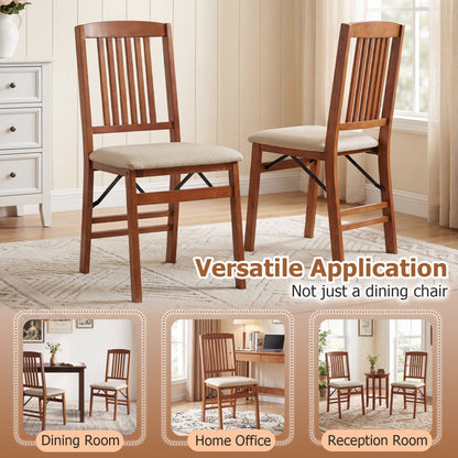 Set of 4 Foldable Upholstered Kitchen Chairs with Padded Seat