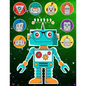 Robots Sticker Album 2 For Boys: 100 Plus Pages For PERMANENT Sticker Collection, Activity Book For Boys - 8.5 by 11 - Paperback