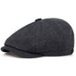 Retro Men’s Newsboy Cap – Classic Herringbone Octagonal Hat, British Style Flat Cap for Autumn & Winter, Vintage Painter Beret