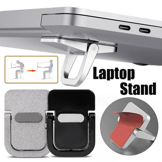 2-Pack Mini Foldable Laptop Stands – Portable Invisible Zinc Alloy Riser with Silicone Pads for 11–17 in (28–43 cm) Laptops