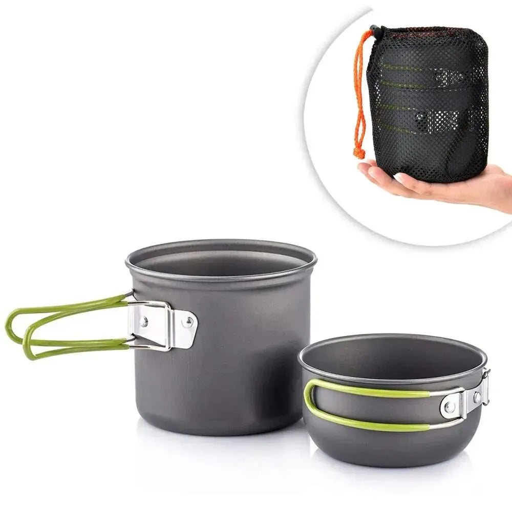 Camping Cookware Mess Kit Ultralight Camping Pot Set Outdoor Cooking