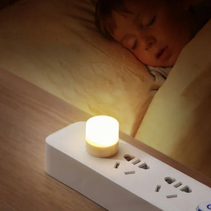 Mini USB Night Light 3-5 Pack Warm & White LED Reading Light USB Plug-In Portable Eye Protection Lamp