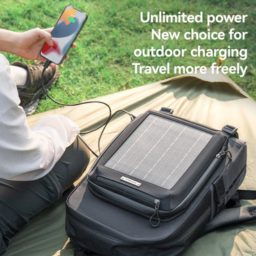 ROCKBROS Shoulder Bag 20L Large Capacity Solar Power Supply Backpack 10V USB Portable Solar Panel Outdoor Sports Hiking Backpack