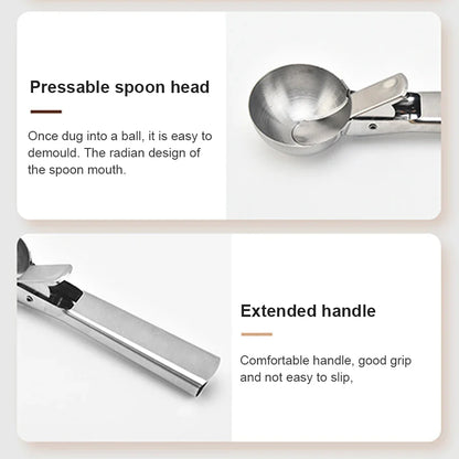 Stainless Steel Dual-Purpose Ice Cream & Fruit Scoop Multifunctional Kitchen Utensil