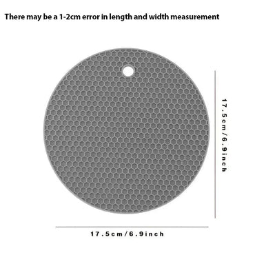 Silicone Heat-Resistant Trivet Mat 7 in (17.8 cm) Round Non-Slip Pot Holder & Countertop Protector - 1-Pack