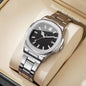 Luxury Men's Square Dial Alloy Strap Quartz Watch - Business & Casual