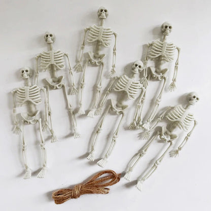 6-Piece Plastic Skeleton Pendant Decorations for Halloween