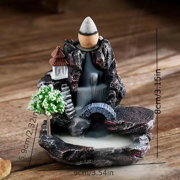 Waterfall Backflow Incense Burner Aromatherapy Incense Holder and Zen Home Censer